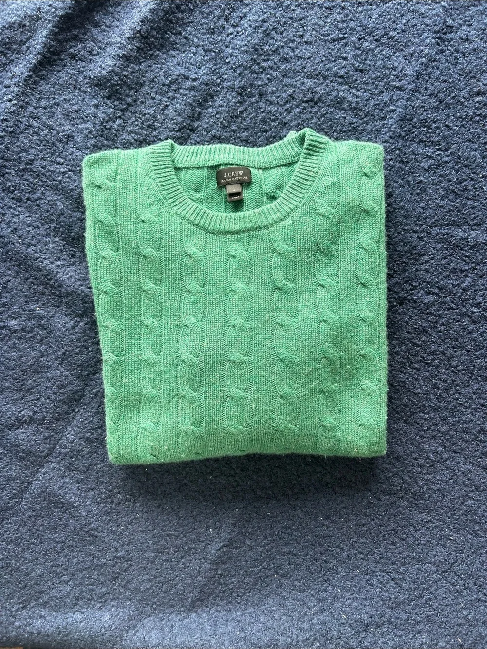 J. Crew Green Cashmere Crewneck Sweater